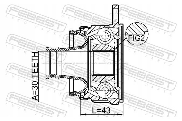0411 KB4SHA FEBEST MITSUBISHI AXLE JOINT Packaging status original