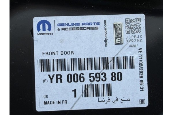 NEW FRONT DOOR RIGHT OPEL INSIGNIA B YR00659380 Part manufacturer Opel OE