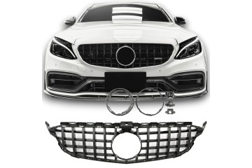 Mercedes Benz C Class W205 grill Panamericana GT BLACK GLOSS