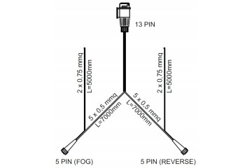 Juego de luces traseras LED con cableado de 7 m y conector de 13 pines