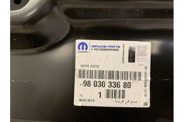 NEW ORIGINAL DOOR RIGHT REAR CITROEN C4 GRAND PICASSO II 2 13 18 Customs tariff code 87082990