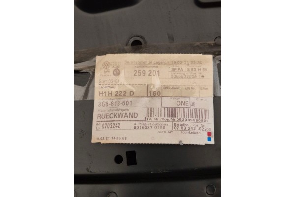 REAR WALL PASSAT B8 3G5813501 Catalog number of the original 3G5813501