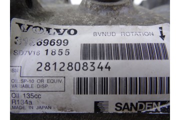 31369699  COMPRESOR AIRE ACONDICIONADO VOLVO V60 FAMILIAR Summum 2014 31369699 208259 VOLVO - 3