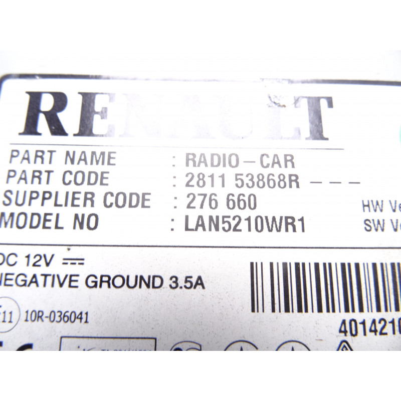 281153868R PANTALLA MULTIFUNCION RENAULT CLIO IV Dynamique 2014 281153868R 208492 RENAULT - 4