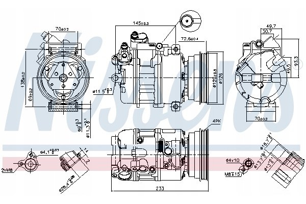 NIS89112_L AIR CONDITIONING SPRAYER Catalog number of the original BMW 64526904017 BMW 64526914369 BMW 64528363275 BMW 645283772