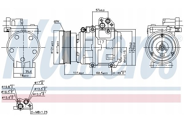 618 796_B AIR CONDITIONING COMPRESSOR Catalog number of the original KIA 977011D100 KIA 977011D100DR KIA P300131700