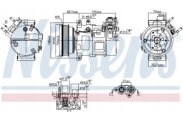 645 543_B AIR CONDITIONING COMPRESSOR Product weight with unit packaging 11 kg