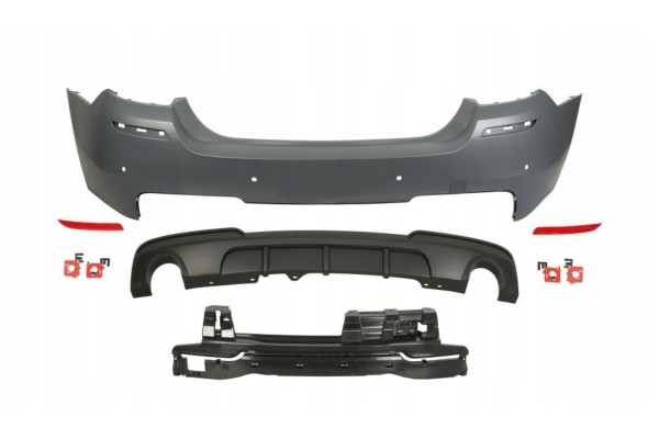 Rear bumper BMW 5 F10 F11 12 09 02 17 sedan with M Performance spoilers