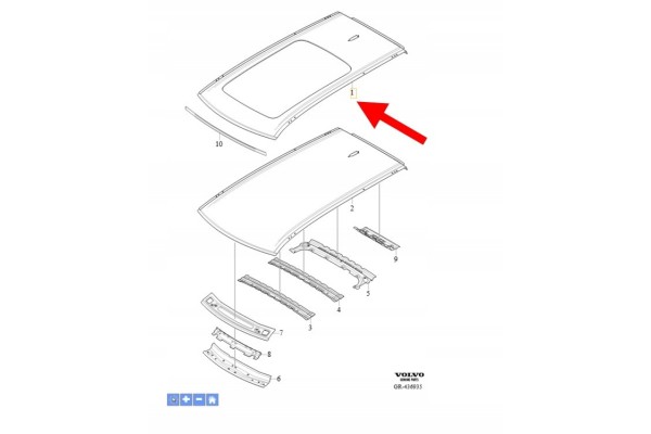 ROOF COVERING PANORAMA VOLVO XC90 2016 OEM OE 32353925 Catalog number of the part 32353925