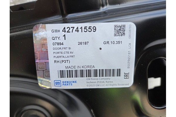 Puerta Delantera Derecha OPEL MOKKA A 42741559 NUEVA ORIGINAL