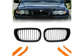 DUMMY GRILL KIDNEY BMW 3 E46 03 07 BLACK GLOSS 1 RIB