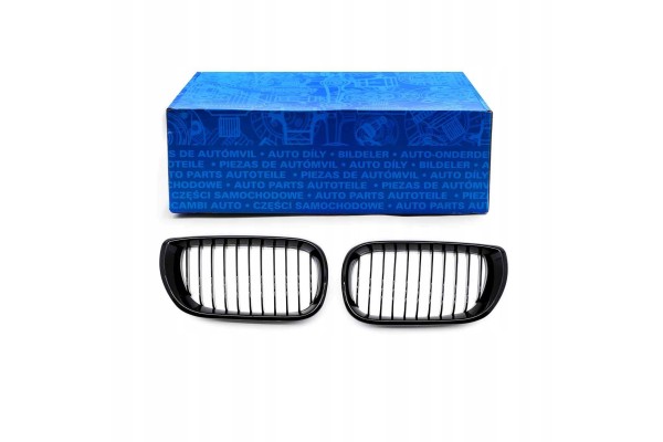 DUMMY GRILL KIDNEY BMW 3 E46 03 07 BLACK GLOSS 1 RIB EAN GTIN 5905701366590