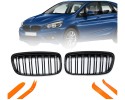 DUMMY GRILL KIDNEY BMW 2 F45 14 17 BLACK GLOSS M PACKAGE 2 RIBS