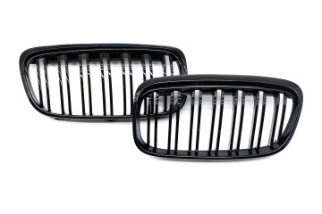 DUMMY GRILL KIDNEY BMW 2 F45 14 17 BLACK GLOSS M PACKAGE 2 RIBS Catalog number of the part KRG BM 141