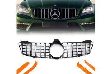 DUMMY GRILL MERCEDES CLS W219 C219 SILVER GT R STYLE 2005 2007 Installation side front