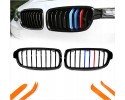 DUMMY GRILL KIDNEY BMW 3 F30 F31 12 19 BLACK GLOSS COLOR M PACKAGE 2 RIBS