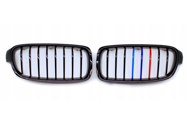 DUMMY GRILL KIDNEY BMW 3 F30 F31 12 19 BLACK GLOSS COLOR M PACKAGE 2 RIBS Catalog number of the part KRG BMW 199 X