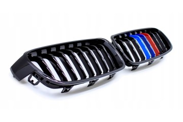 DUMMY GRILL KIDNEY BMW 3 F30 F31 12 19 BLACK GLOSS COLOR M PACKAGE 2 RIBS Quality of parts according to GVO P replacement with o