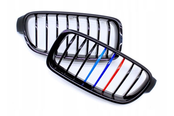 DUMMY GRILL KIDNEY BMW 3 F30 F31 12 19 BLACK GLOSS COLOR M PACKAGE 2 RIBS Car type passenger cars