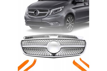 DUMMY GRILL MERCEDES DB VITO W447 16 19 SILVER DIAMOND