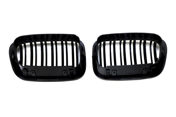 DUMMY GRILL KIDNEY BMW 3 E46 BLACK GLOSS 2 RIBS 1997 2001 Quality of parts according to GVO P replacement with original quality