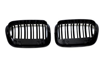 DUMMY GRILL KIDNEY BMW 3 E46 BLACK GLOSS 2 RIBS 1997 2001 Quality of parts according to GVO P replacement with original quality