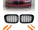 DUMMY GRILL KIDNEY BMW 3 E46 BLACK GLOSS 2 RIBS 1997 2001 Installation side front