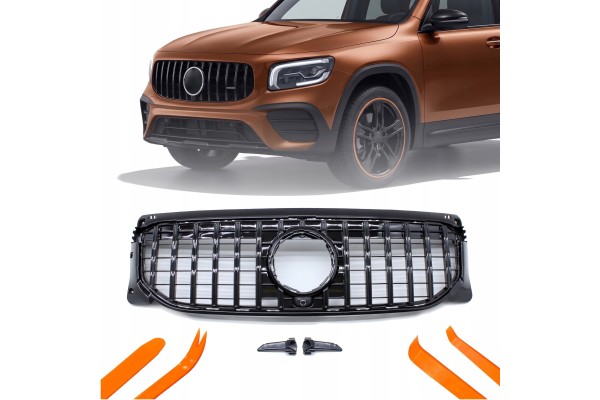 DUMMY GRILL MERCEDES DB GLB X247 2020 BLACK GLOSS GTR STYLE