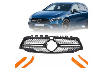 DUMMY GRILL MERCEDES DB C W177 2019 2023 BLACK GLOSS DIAMOND
