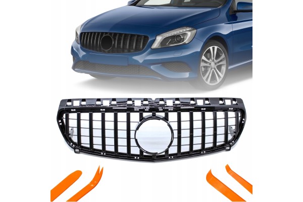 DUMMY GRILL MERCEDES DB C W176 13 15 BLACK GLOSS GTR STYLE