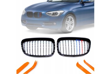 DUMMY GRILL KIDNEY BMW 1 F20 12 14 BLACK GLOSS COLOR M PACKAGE 1 RIB