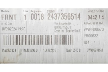 VW ID3 ID4 ID5 BELT FRONT RADIATOR BEAM REINFORCEMENT SET Installation side left