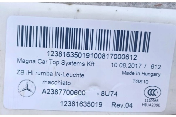 Techo Convertible para Mercedes E W238 C238 Cabriolet 2387700600 43R-0