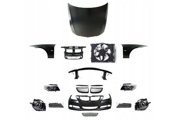 BMW 3 E90 Front fender mask lamp bumper belt