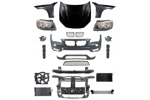 BMW X1 12 15 belt bumper mask fender headlight