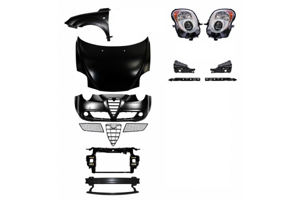 Alfa Romeo Mito 08 16 Bumper Mask Mudguard Belt PARTS SET