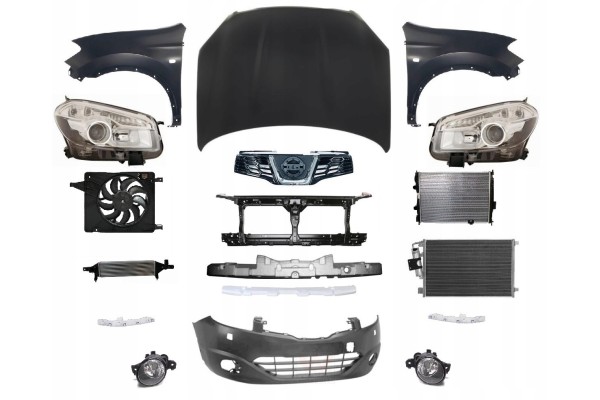 QASHQAI 10 14 FRONT MASK BUMPER BELT FENDER