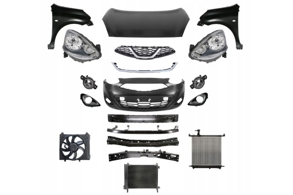 MICRA 13 17 FRONT BELT BUMPER MASK FENDER LAMP