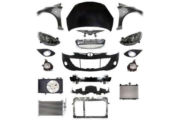 MAZDA 2 10 14 FRONT MASK BUMPER BELT LAMP