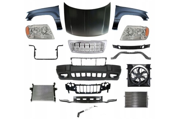 CHEROKEE WJ 98 05 FRONT MASK BUMPER BELT FENDER