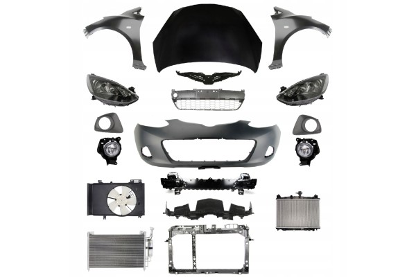 MAZDA 2 07 10 BELT BUMPER MASK FENDER HEADLIGHT