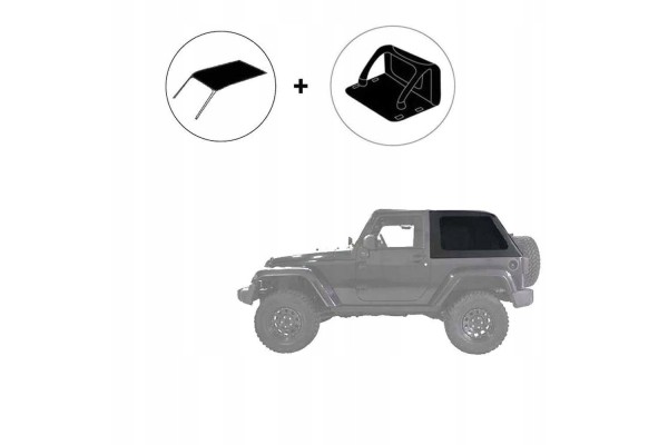 Complete Cargo type soft roof with Suntop Wrangler JK wall