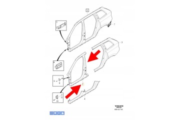 THRESHOLD SIDE POST LEFT FRONT VOLVO XC90 2016 OEM OE 31416314 Catalog number of the part Volvo 31416314 OE