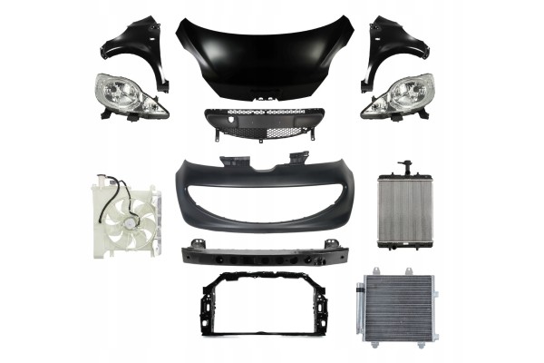 PEUGEOT 107 05 09 FRONT MASK BUMPER BELT FENDER