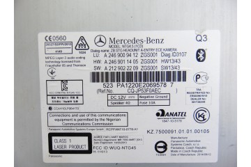 A2469009412  SISTEMA AUDIO / RADIO CD MERCEDES-BENZ CLASE A (BM 176) A 180 CDI BlueEfficiency (176.012) 2014 A2469009412 189748 