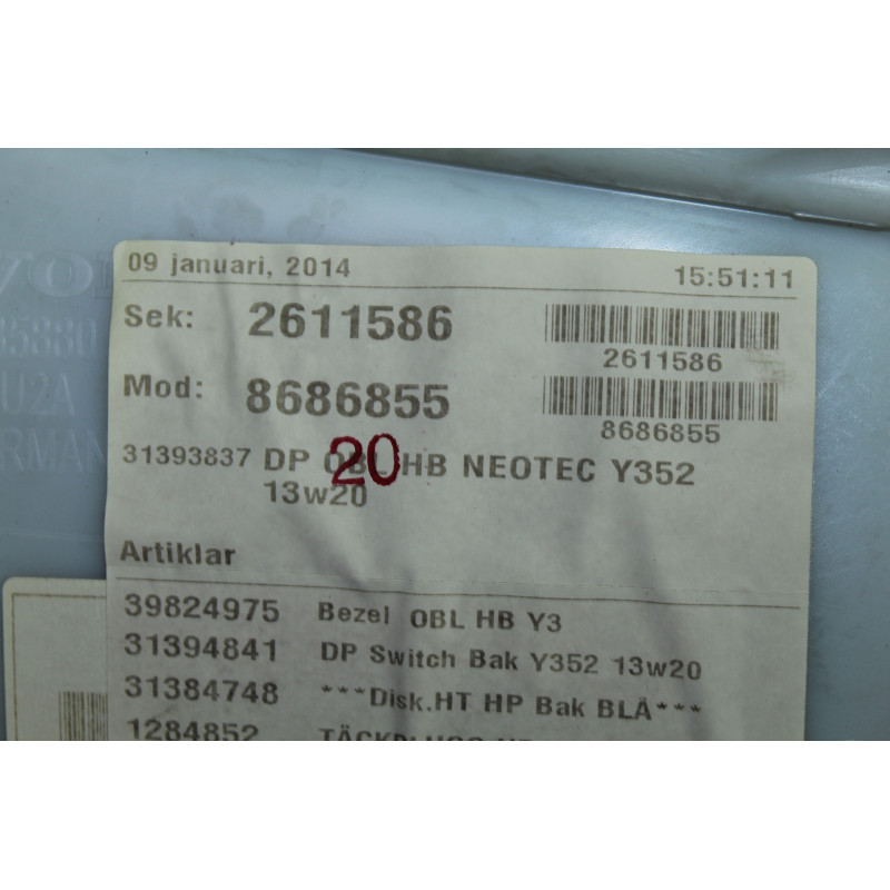  JUEGO ASIENTOS COMPLETO VOLVO V60 FAMILIAR Summum 2014 208179 VOLVO - 53