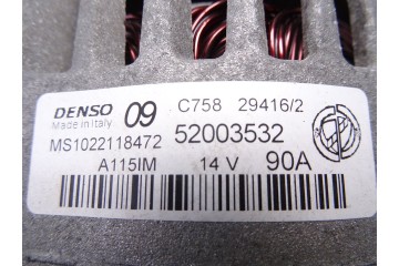 52003532  ALTERNADOR FIAT II TIPO (356) BERLINA Easy 2016 52003532 213358 FIAT - 1