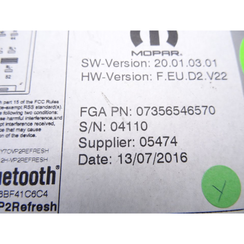 07356546570 SISTEMA NAVEGACION GPS FIAT II TIPO (356) BERLINA Easy 2016 07356546570 213293 FIAT - 3