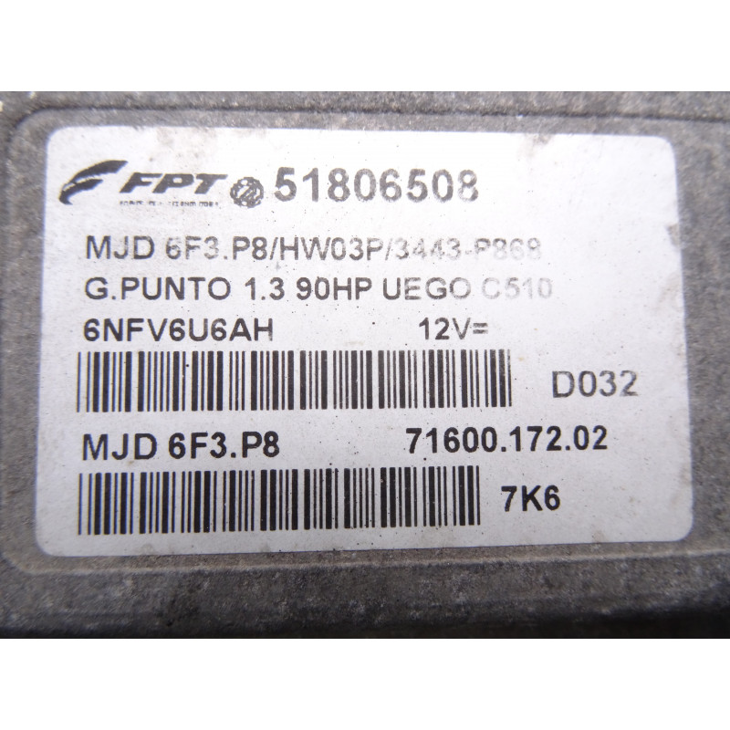 51806508 CENTRALITA MOTOR UCE FIAT III EVO PUNTO (199) Dynamic 2008 51806508 211966 FIAT - 2