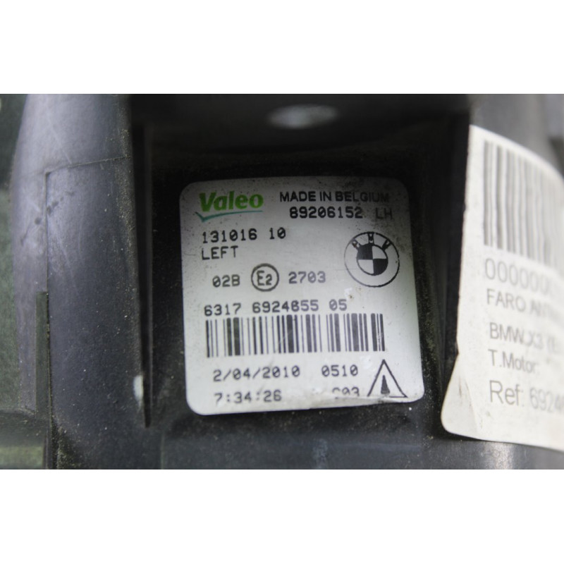 6924655 05 FARO ANTINIEBLA IZQUIERDO BMW SERIE X3 (E83) xDrive 20d 6924655 05 156645 BMW - 3